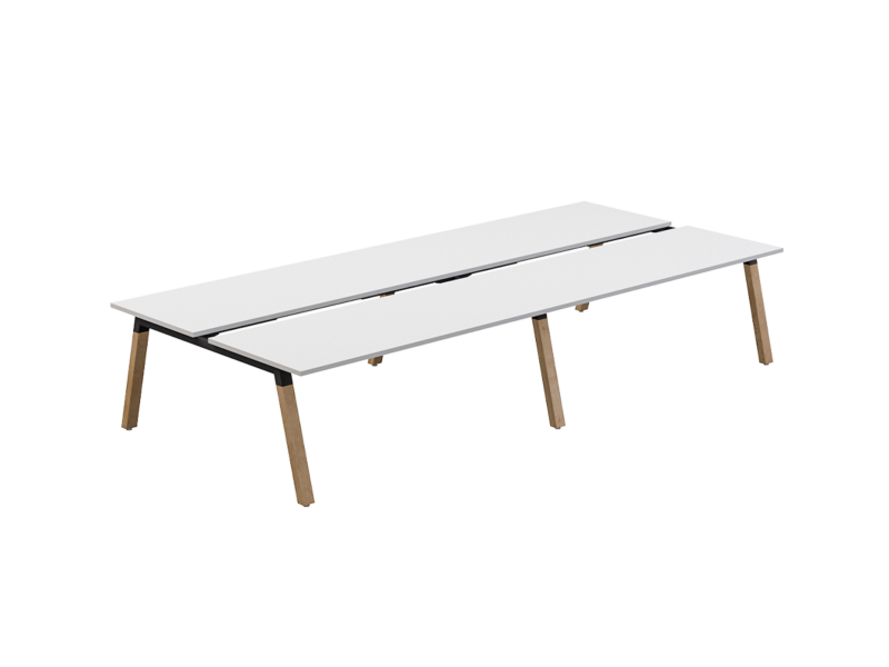 4 User Plantation Double Sided Workspace Straight Splay with Full Frame excludes cable trays v2