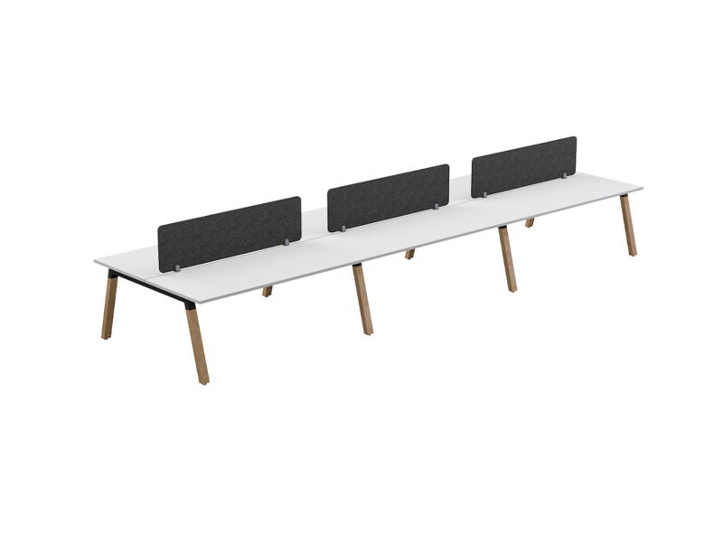 6 User Plantation Double Sided Workspace Straight Splay with Full Frame includes 18mm Radius 18 screens excludes cable trays v2