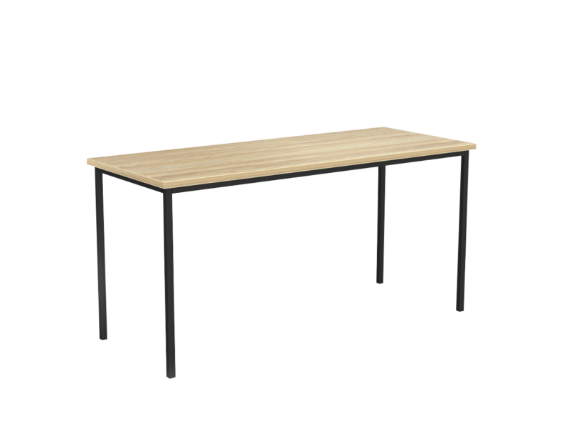 EkoSystem Canteen Table New Oak Worktop with Black Powdercoat Legs 2