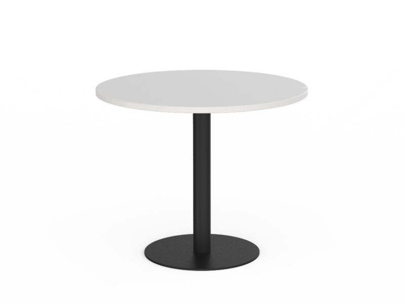 EkoSystem Meeting Table White Worktop with Black Powdercoat Base 1