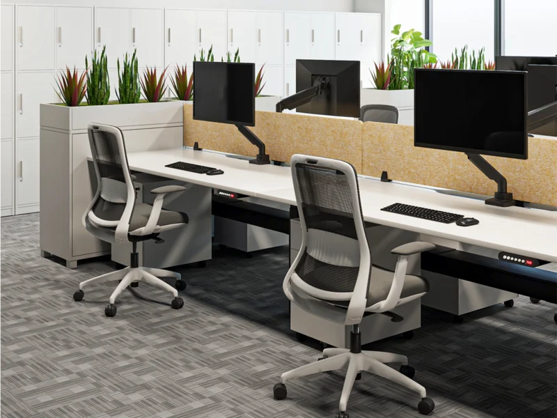 Flow Chair with AgileX Desking Proflex Monitor Arm