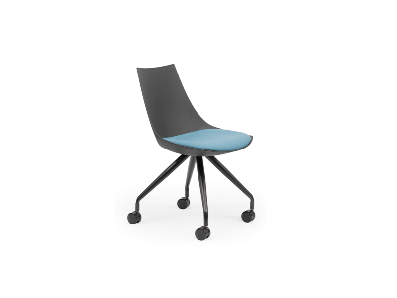 Luna Black Chair with Castor Base 1