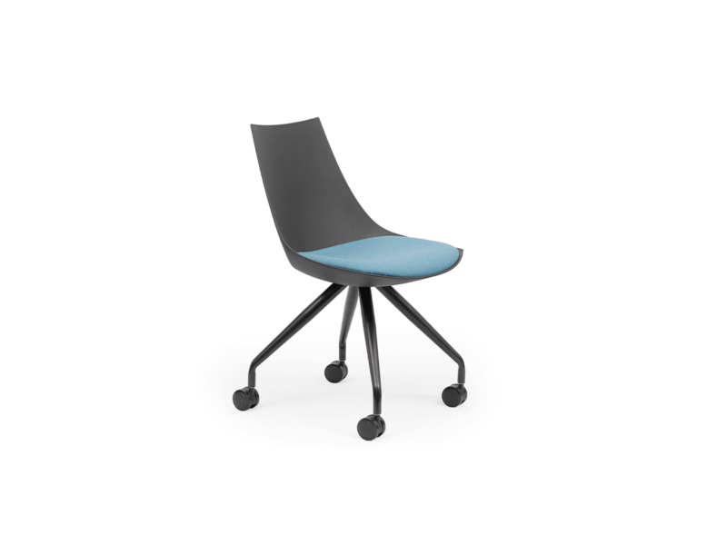 Luna Black Chair with Castor Base