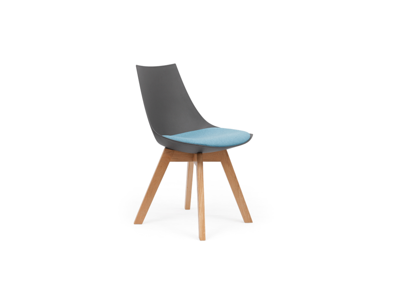 Luna Black Chair with Oak Base