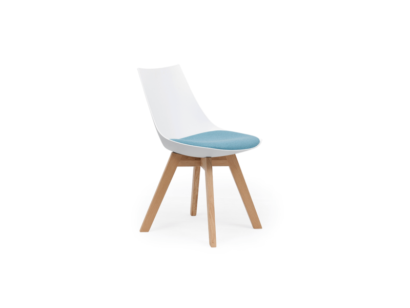 Luna White Chair with Oak Base