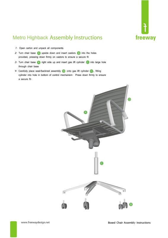 Metro Highback Assembly Instruction