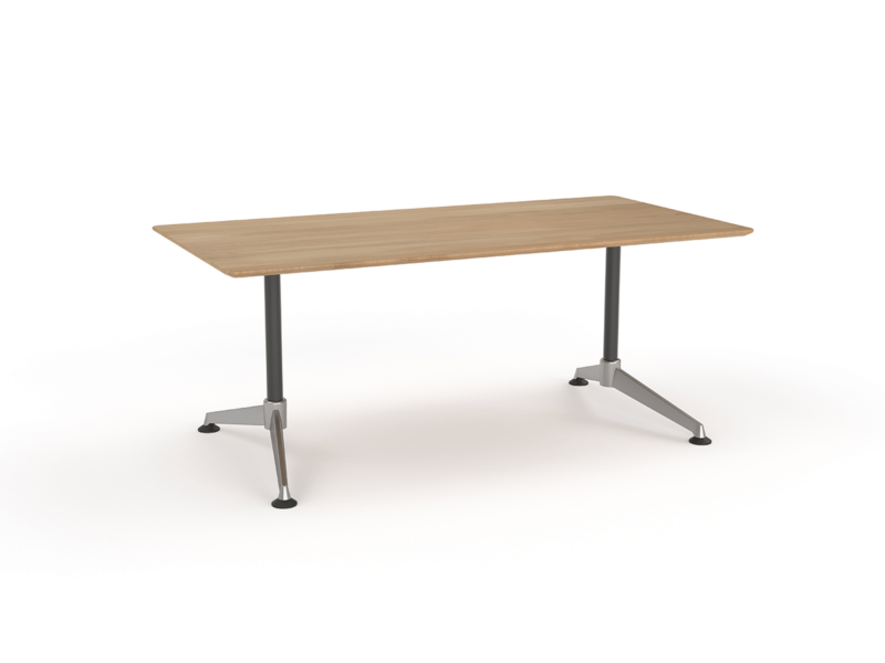 Modulus Meeting Boardroom Solid Beech Single Post Collar Leg 1 Piece Top 6