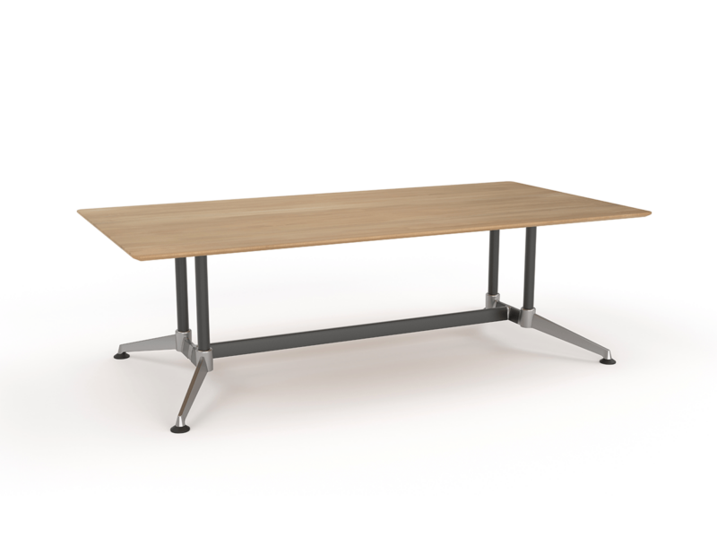 Modulus Meeting Boardroom Solid Beech Twin Post Collar Leg 1 Piece Top 5