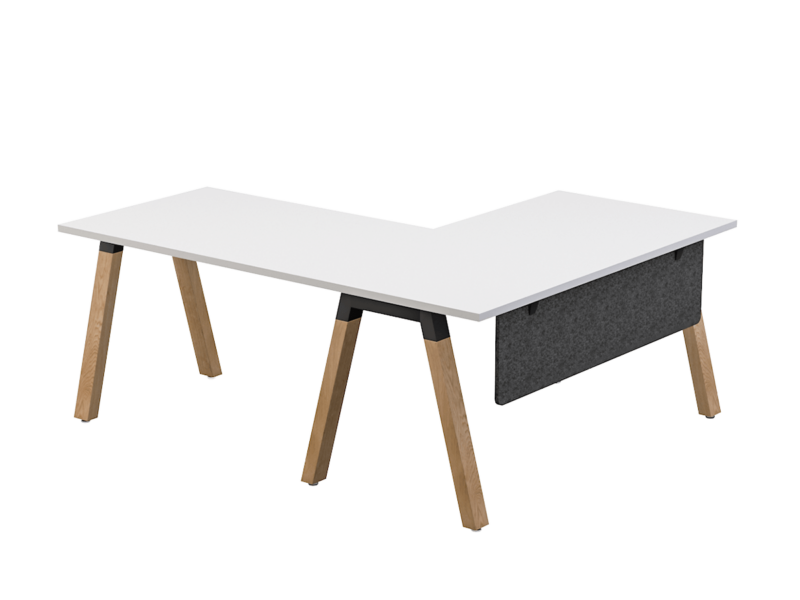 Plantation Desk Return w Modesty Straight Splay with Full Frame includes 1190mm E panel modesty 1200 x 750 Return v2