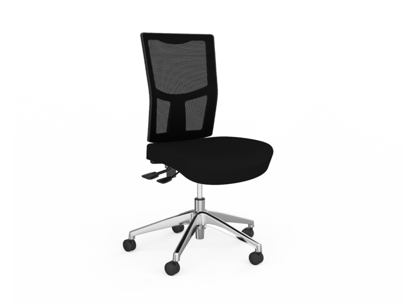 Urban Mesh Black Breathe Fabric Seat Alloy Base 1