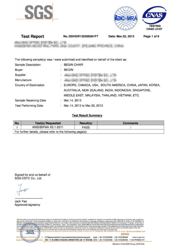BIFMA CERTIFICATE BALANCE EXECUTIVE pdf