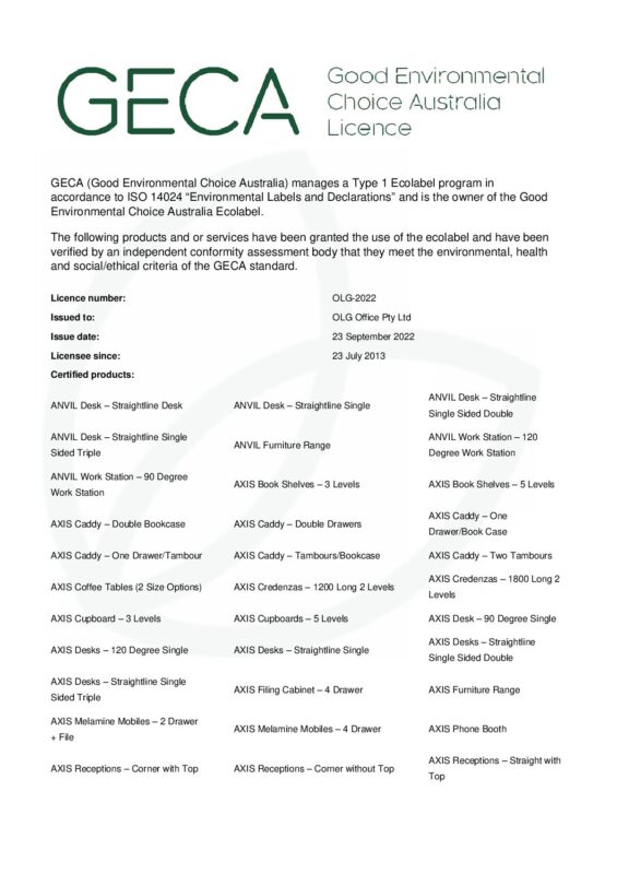 OLG GECA Certificate 2022 pdf