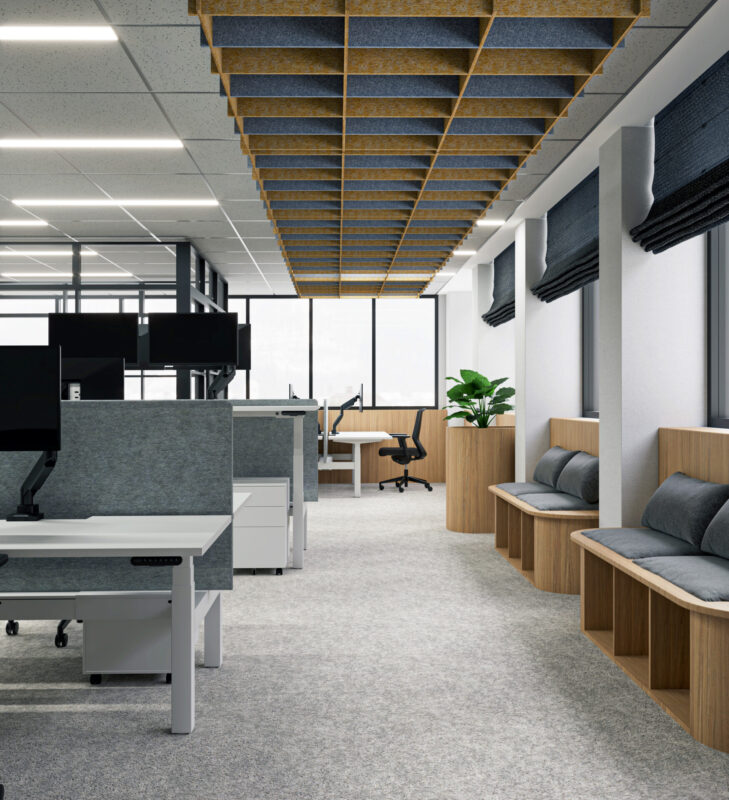 AgileMotion proflex Monitor Arms AcoustiQ Screen Scene 4