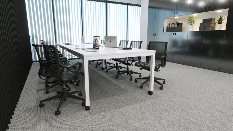 Axis Table with Castors and Scroll Chairs 3