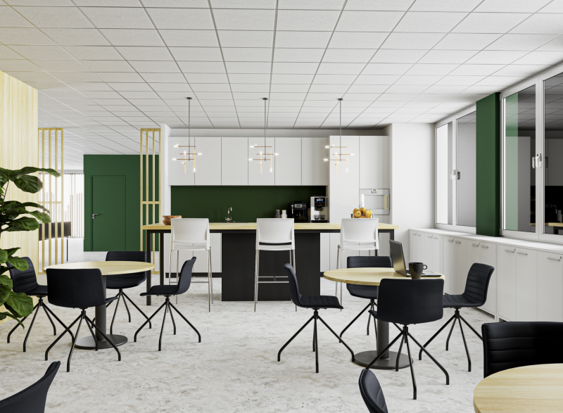 OLG Office - EckoSystem tables and Game Barstools