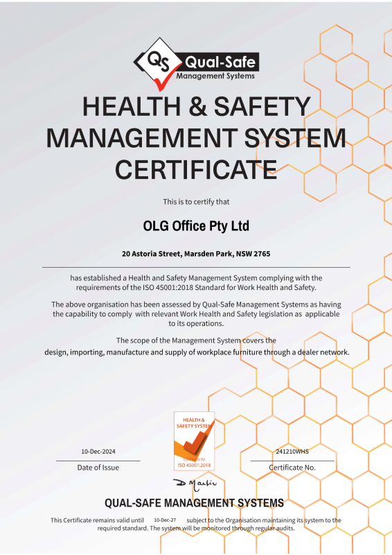 ISO 45001 WHS Certificate OLG December 2024 1