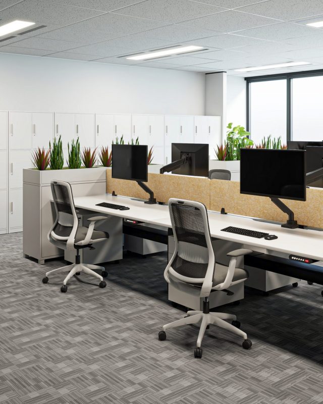 Flow Chair with AgileX Desking Proflex Monitor Arm