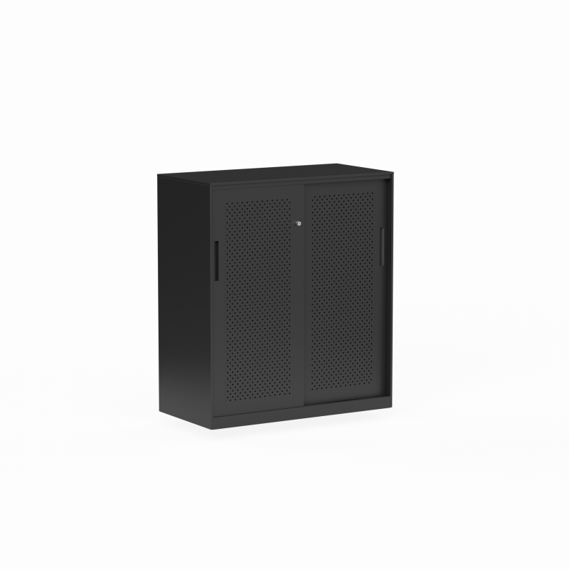 06 Tempo Sliding Door Credenza 1020H x 900W x 450D Black