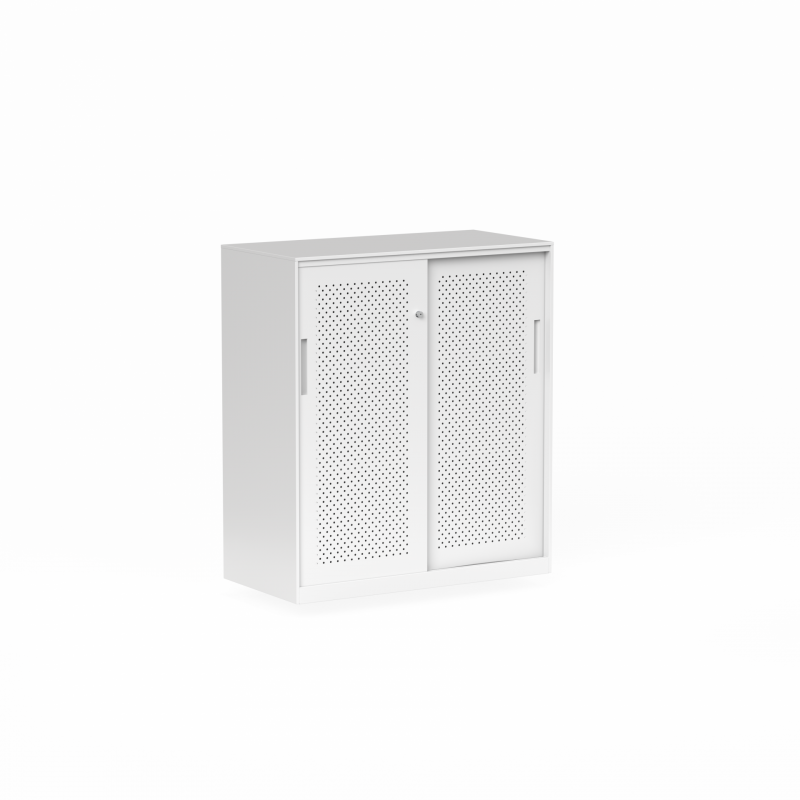 06 Tempo Sliding Door Credenza 1020H x 900W x 450D White