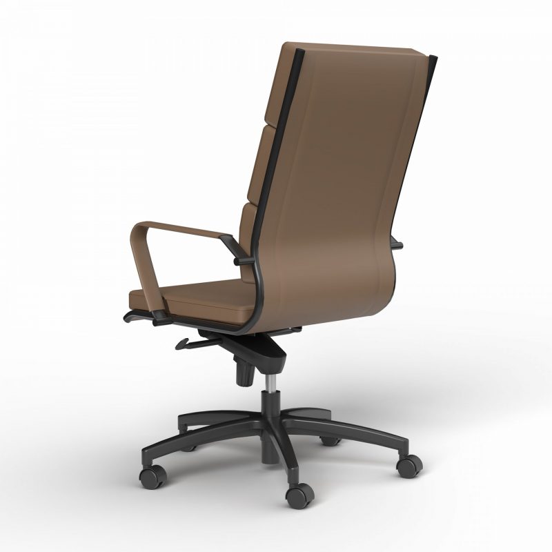 Mode Highback Chocolate PU Back Angled View