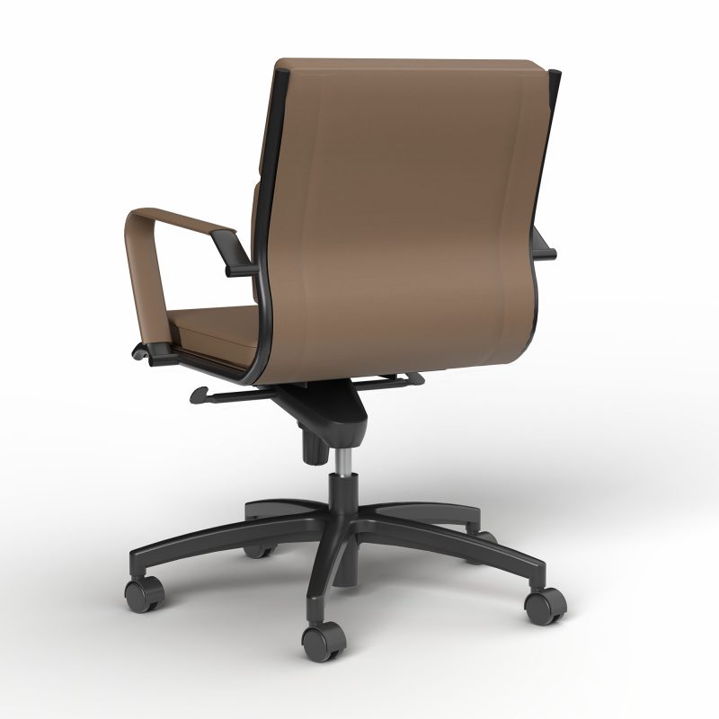 Mode Midback Chocolate PU Back Angled View